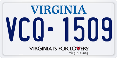 VA license plate VCQ1509
