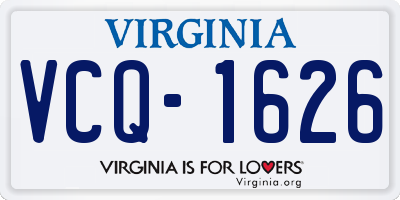 VA license plate VCQ1626