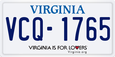 VA license plate VCQ1765