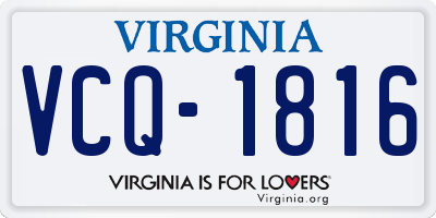 VA license plate VCQ1816