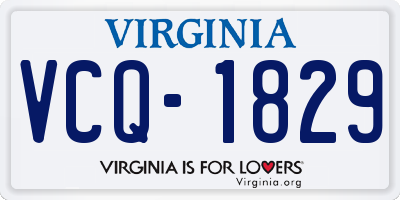 VA license plate VCQ1829