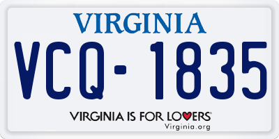 VA license plate VCQ1835