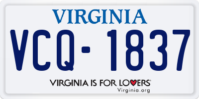 VA license plate VCQ1837