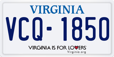 VA license plate VCQ1850