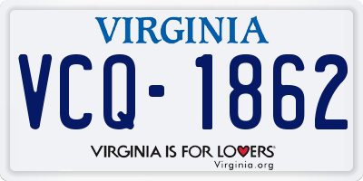 VA license plate VCQ1862