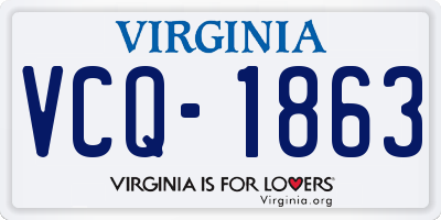 VA license plate VCQ1863