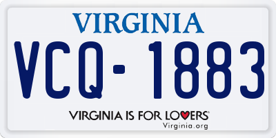 VA license plate VCQ1883
