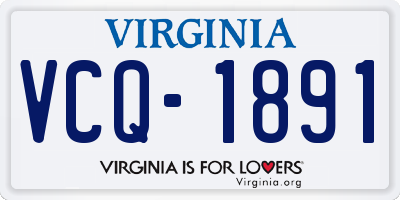 VA license plate VCQ1891