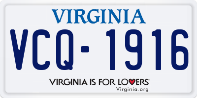 VA license plate VCQ1916