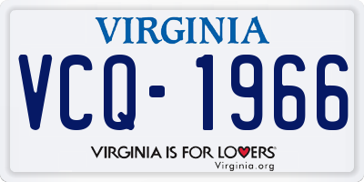 VA license plate VCQ1966