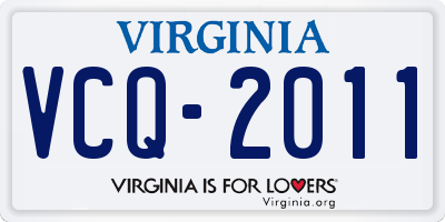 VA license plate VCQ2011