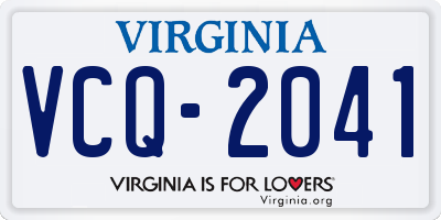 VA license plate VCQ2041