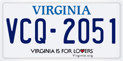 VA license plate VCQ2051