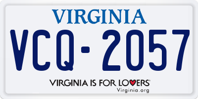 VA license plate VCQ2057
