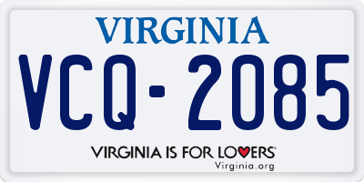 VA license plate VCQ2085