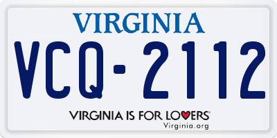 VA license plate VCQ2112