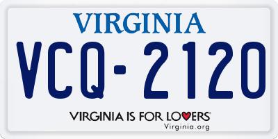 VA license plate VCQ2120