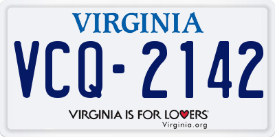 VA license plate VCQ2142
