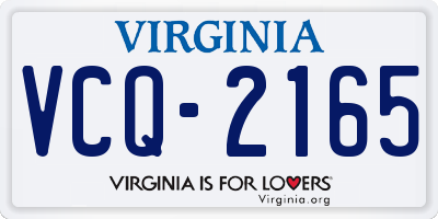VA license plate VCQ2165