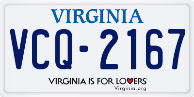VA license plate VCQ2167