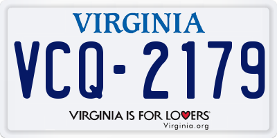 VA license plate VCQ2179