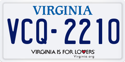VA license plate VCQ2210