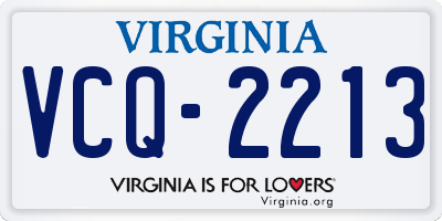 VA license plate VCQ2213
