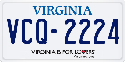 VA license plate VCQ2224