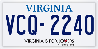 VA license plate VCQ2240