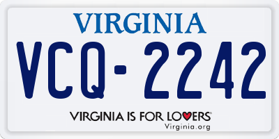 VA license plate VCQ2242