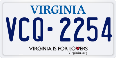VA license plate VCQ2254