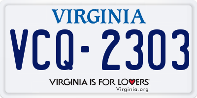 VA license plate VCQ2303