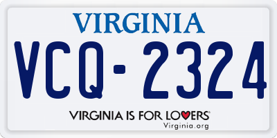 VA license plate VCQ2324