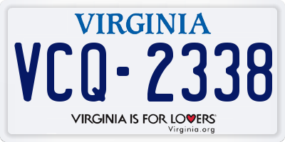 VA license plate VCQ2338