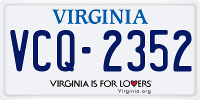 VA license plate VCQ2352