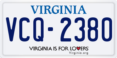 VA license plate VCQ2380