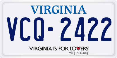 VA license plate VCQ2422