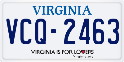 VA license plate VCQ2463