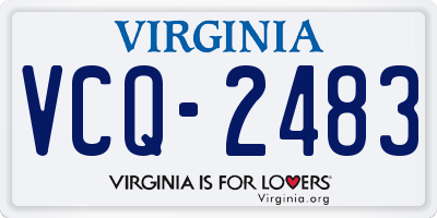 VA license plate VCQ2483