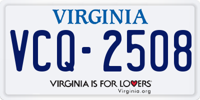 VA license plate VCQ2508