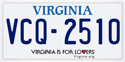 VA license plate VCQ2510