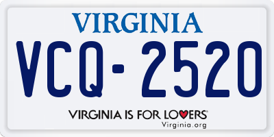 VA license plate VCQ2520