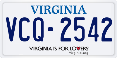 VA license plate VCQ2542