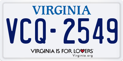 VA license plate VCQ2549