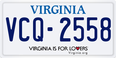VA license plate VCQ2558