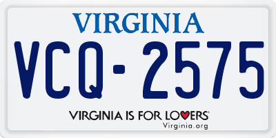 VA license plate VCQ2575