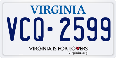 VA license plate VCQ2599