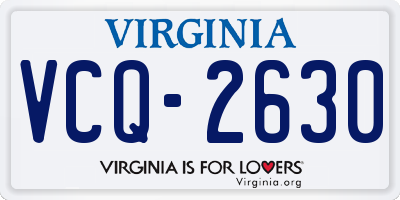 VA license plate VCQ2630