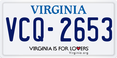 VA license plate VCQ2653