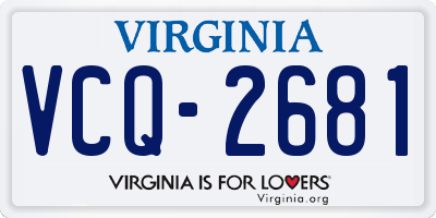 VA license plate VCQ2681